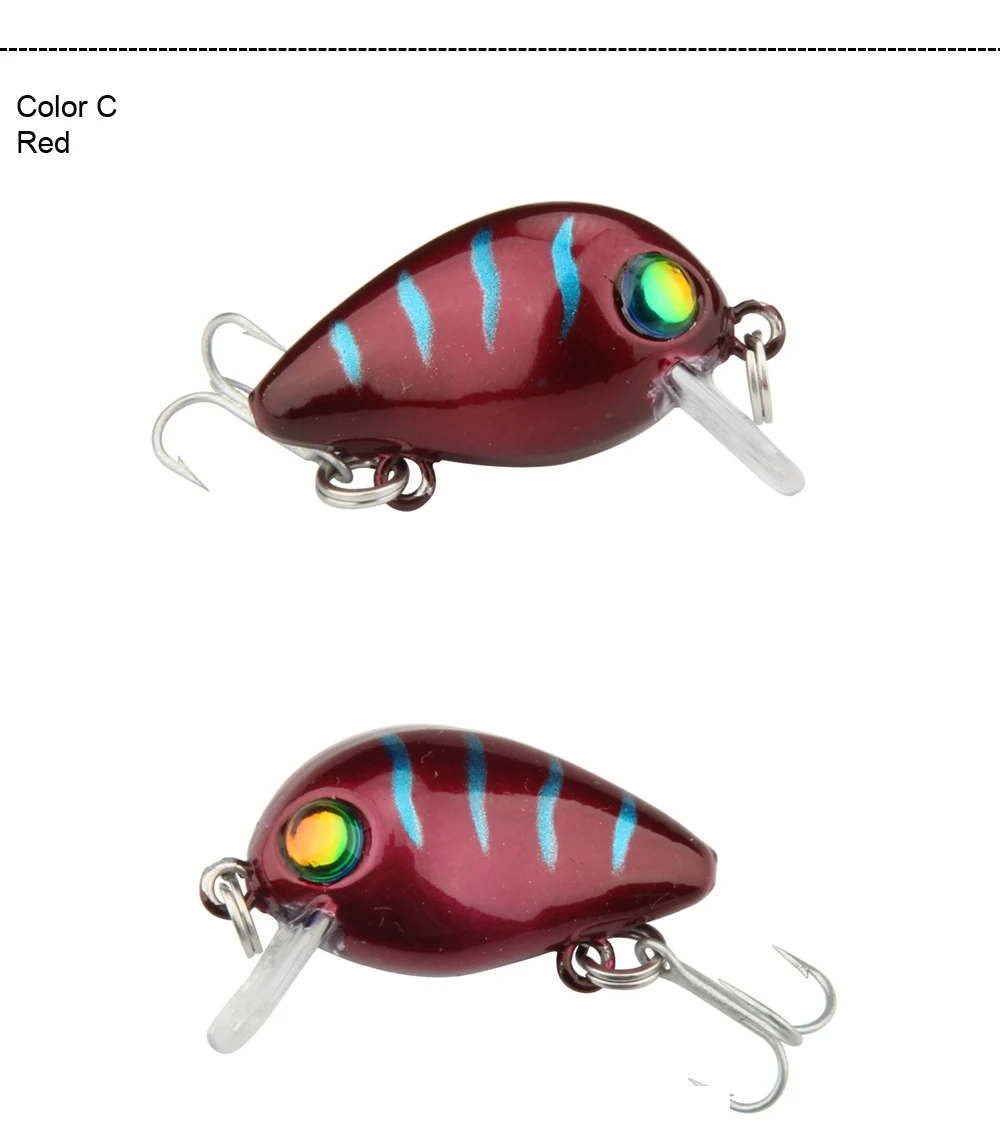 High Quality ABS Plactic Lure 1pc 3cm 1.5g Crankbait Fishing Lure Minnow Floating Isca Crankbait VMC Hook Fishing Tackle  (11)