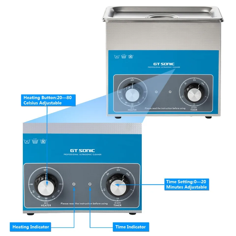GT sonic 3L Ультра звуковой очиститель Таймер установка температуры для ванной электронные хирургические машины для чистки деталей VGT-1730QT