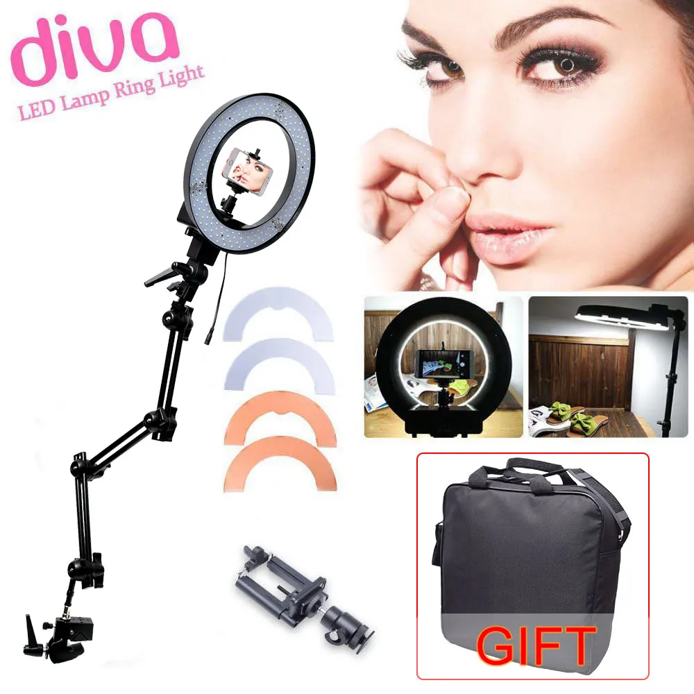 

Studio Dimmable Diva 40W 34cm LED Ring Light Video Light for Photography Camera Phone Beauty Trolley Makeup Selfie Video Photo