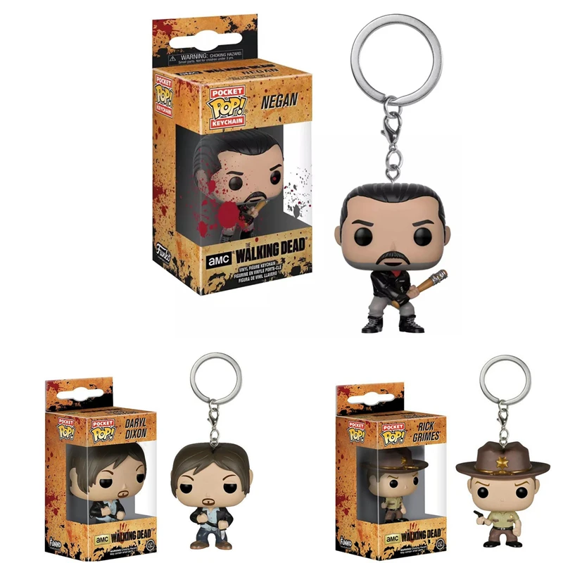 Funko Pop Pocket The Walking Dead брелок дерил Диксон Рик Граймс Неган фигурка игрушки