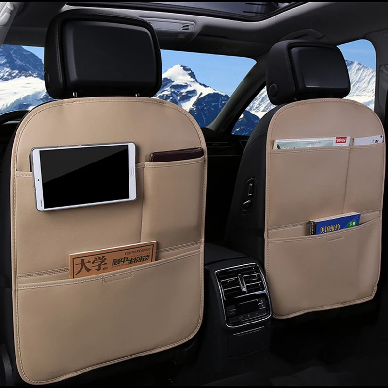

Car seat back storage Organizer bag Universal PU Leather Multifunction storage box Stowing Tidying Pocket