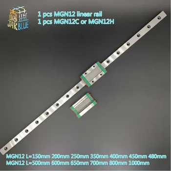 

12mm Linear Guide MGN12 L=150mm 200mm 250mm 350mm 400mm 450mm 480mm 500mm 600mm 650mm 700mm 800mm 850mm+ MGN12C or MGN12H block