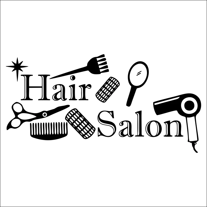 CHM Hair Beauty Girl виниловые настенные наклейки для салона парикмахерского бизнеса