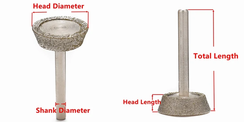 25-35 мм короткий перевернутый конический алмазная шлифовальная насадка резьба биты абразивный грубая песок 60 лапидарные инструменты для