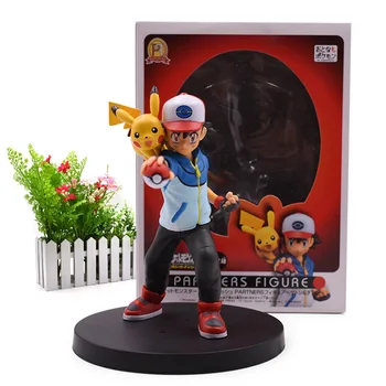 

Anime Ash Cosplay Ketchum Partners PVC Figurine PVC Action Figure Collection Model Christmas Gift Toy For Children 12 CM