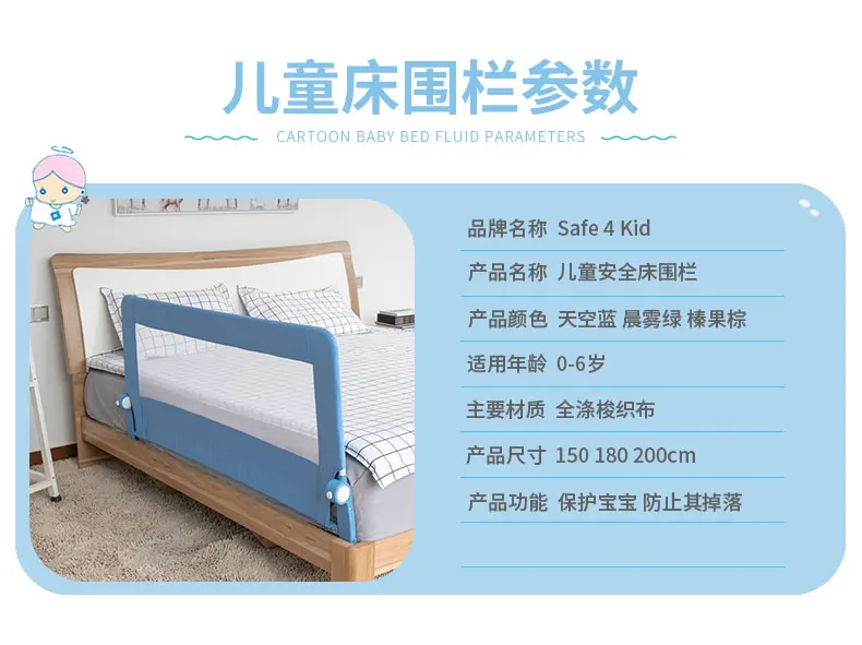 Детское небьющееся ограждение для кровати 68 см Высота Складная стильная кровать 0,9-2 м детская антипробивающаяся прикроватная Защитная перегородка