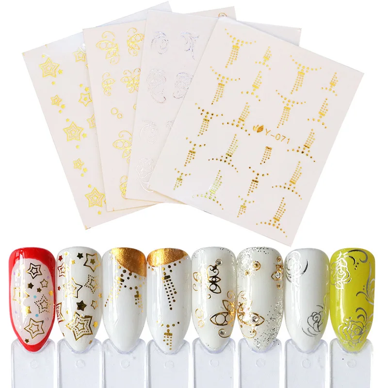 Hot Stamping Nail Sticker Y Series 4 Leaflets Star Butterfly Wave Point Rose Manicure Tool | Красота и здоровье