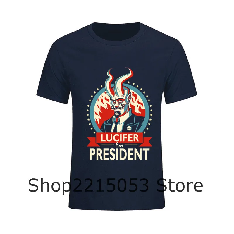 Мужские футболки Lucifer for president 2017 camisa masculina kpop dota 2 jersey harajuku undertale fitness camiseta футболки|t