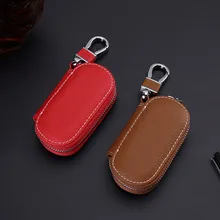 Ключевой бумажник из натуральной кожи автомобильный держатель кошелек Для мужчин ключ Организатор ключница Для женщин охватывает молния ключеник сумка кошелек