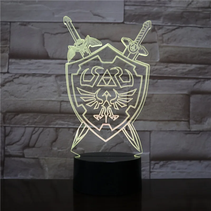 3D ночники The Legend of Zelda настольная лампа Аниме игра дыхание дикой визуальной