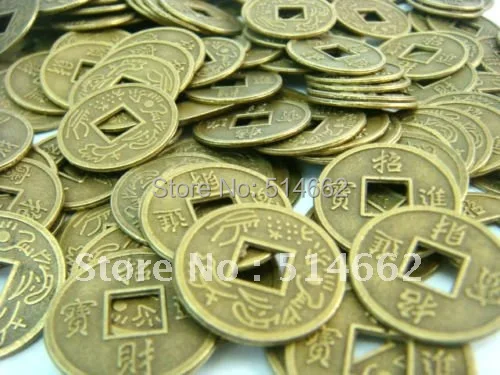 Старые золотые монеты на удачу от фэн-шуй 50 шт. диаметр: 0 51 | Дом и сад