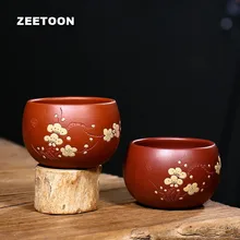 50 мл Аутентичные Исин Чай чашки сливы Рохан мастер чашки Zisha Чай чаша фиолетовый глины Здоровый Китайский кунг-фу Чай комплект Винтаж Home Decor