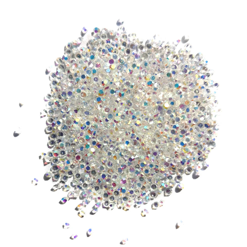 Unfoiled مزيج الأحجام 1440 قطع الكريستال و ab مسمار الفن الراين مدبب chaton مايكرو مانيكير الديكور الراين صغيرة مصغرة عابث