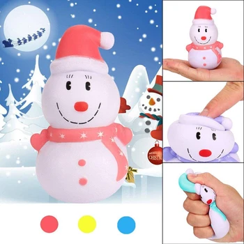Christmas Toy Fun Xmas Snowman Slow Rising Charms Soft Squishy Release Stress Toy