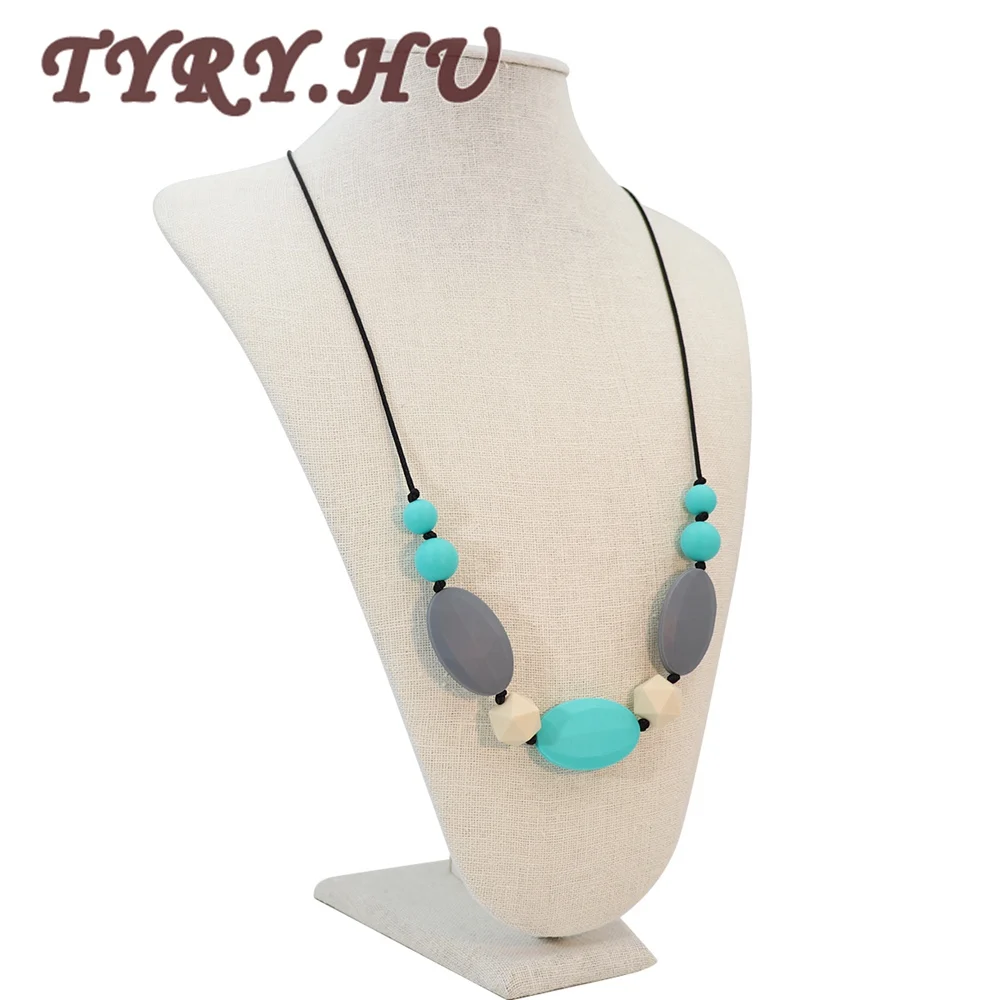 

TYRY.HU Silicone Teething Nursing Breastfeeding Necklace Chewable Jewelry for Moms Baby Silicon Teether Teething Toy Shower Gift