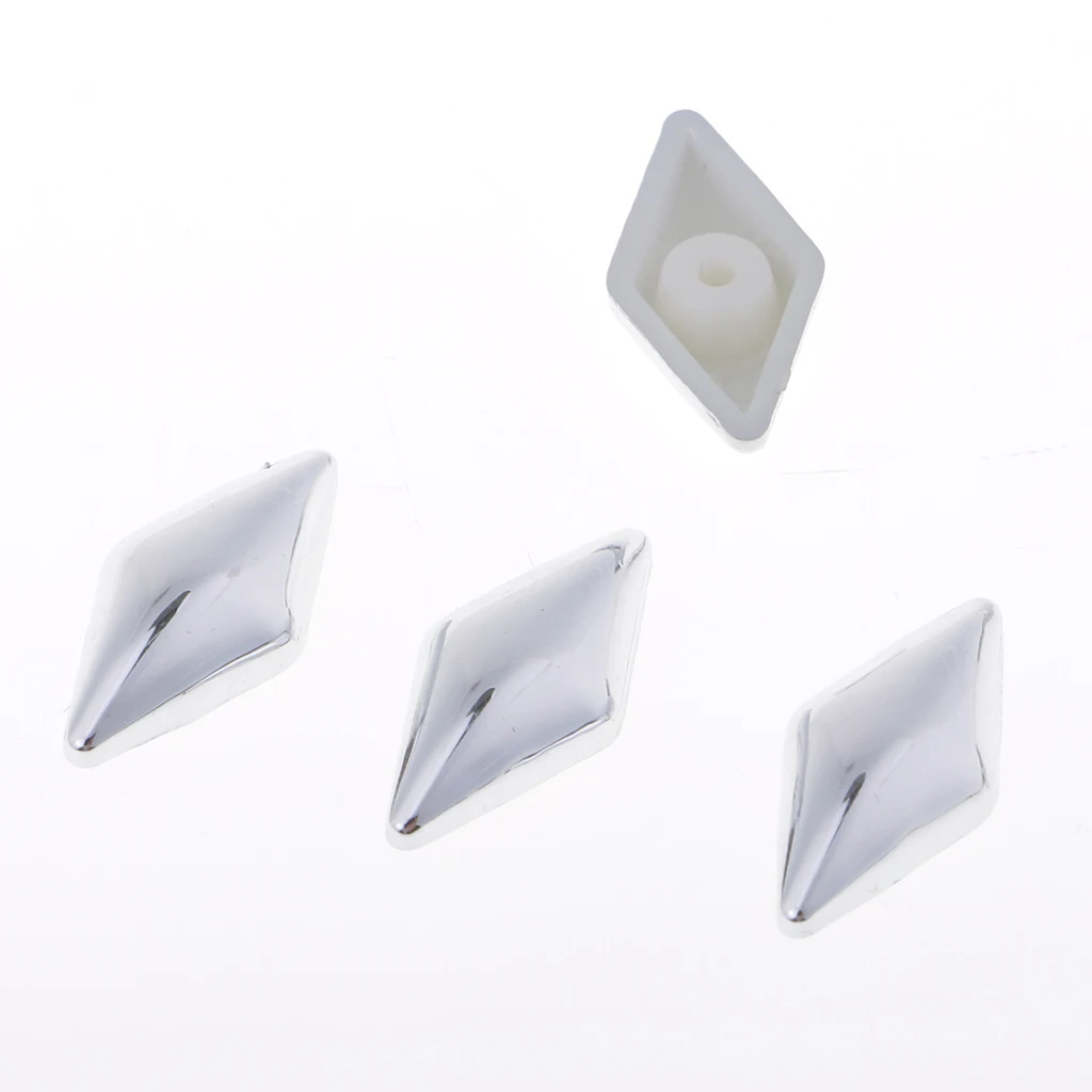 100 Sets Plastic Rhombus Studs Punk Spike Rivet for Leather Crafts Repairs Silver/Gold