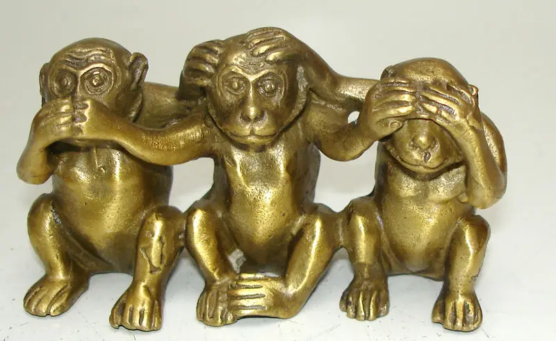 

Collectibles archaize Brass Don't listen Don't say Don't watch Three monkeys statue