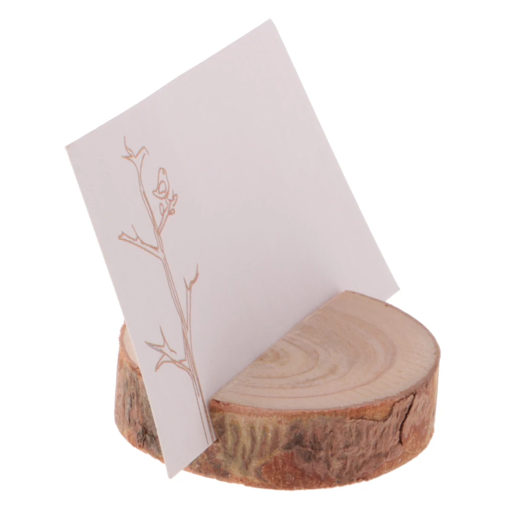 Hot Sale Rustic Wedding Card + Wood Holder Set Place Name Table Number Card Decor for Wedding Favor Wood Photo Holder Decoration