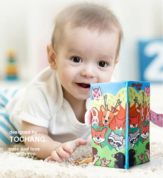 

Baby Infant Toys Baby Cloth Book Early Learning Educational Toys with Animals Tails English Story Soft Cloth Development Books