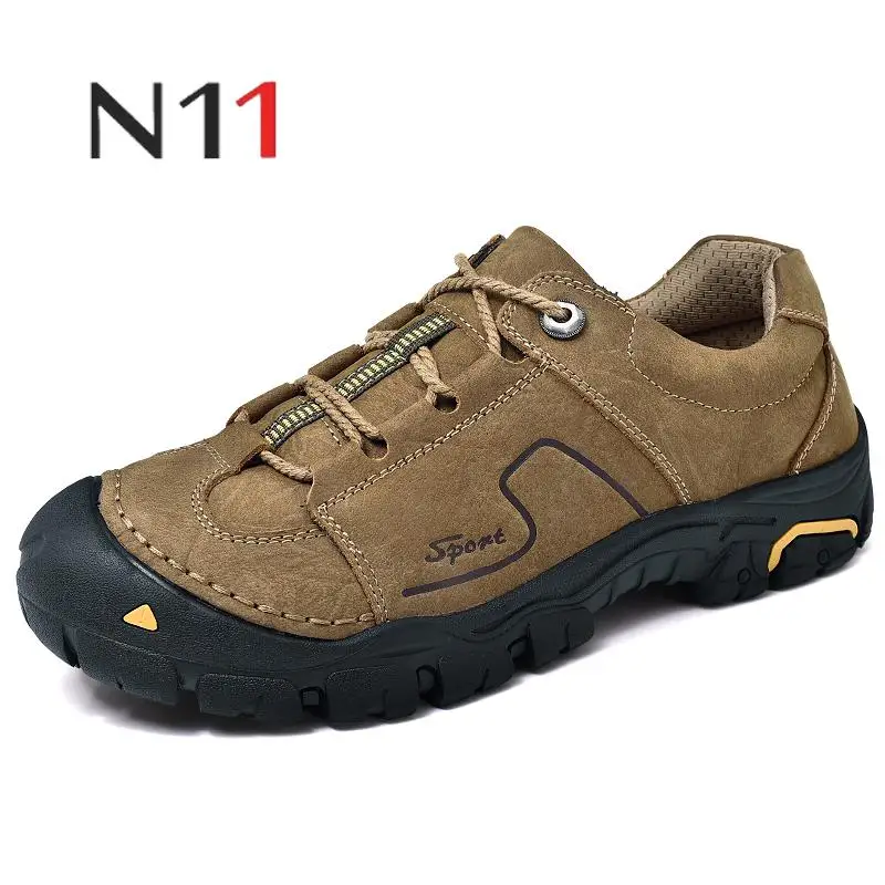 

N11 Brand 2018 Leather Men's Fashion Casual Shoes Comfortable High Quality Non-slip Wear-resistant Waterproof Shoes Size 38--44