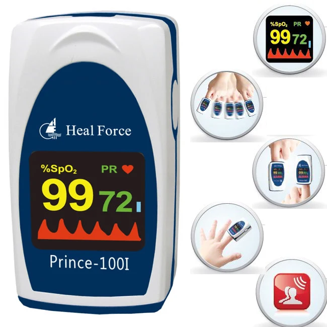 

Heal Force 100i Fingertip Oximeter Kids Child Adult Sleep Monitor Pulse Ox Heart Rate Meter PR OLED Finger Probe New Born Baby