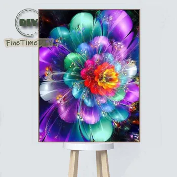 

FineTime Diamond Embroidery 5D DIY Diamond Painting Flower Diamond Painting Rhinestone Cross Stitch Home Decoration
