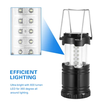 

Lixada Outdoor Portable Water Resistant Rechargeable Hand Crank Camping Lantern Solar Camping Light Lamp 120 Lumens 16 LEDs