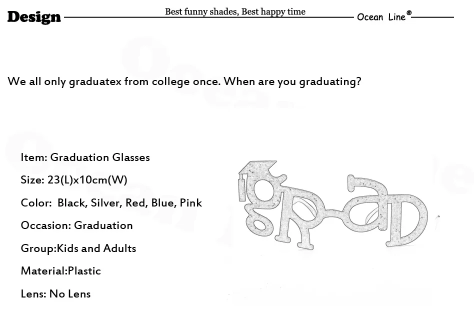 Забавные очки для мероприятий по вручению дипломов об окончании обучения