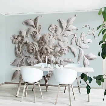 

Aesthetic European Style Flower Relief TV Background Wall Painting 3D Wall Murals Wallpapers Landscape Living Room Papel Pintado