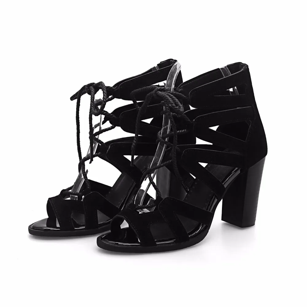 NEW ARRIVE WOMENS HIGH SQUARE HEEL SHOES WOMENS CUT OUT LADIES PEEP TOE ...