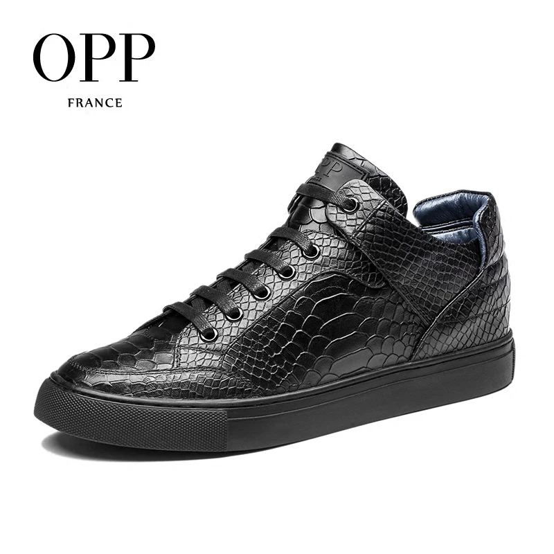 

OPP men boots 2017 Genuine Leather shoes Winter Boots men Full Grain Leather Shoes Ankle Boots for men high top shoes
