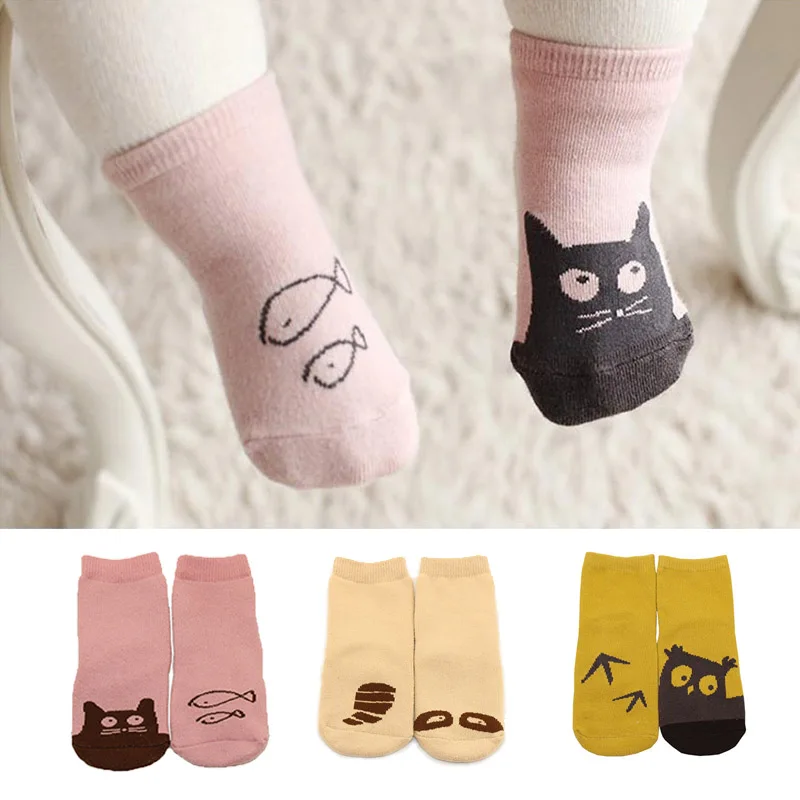 

Cotton Baby Socks Newborn Floor Anti Slip Socks Unisex Boy Girl Cute Cartoon Animal Ankle Sock calcetines