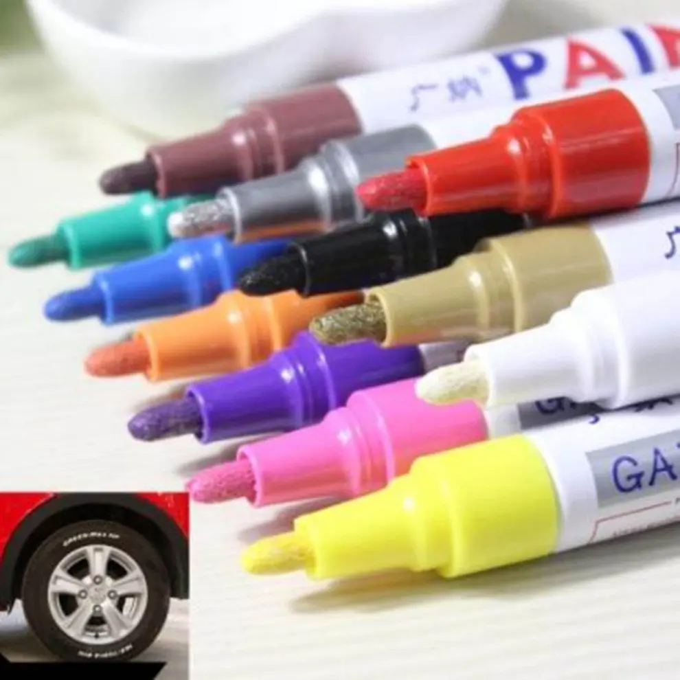 

Portable Smooth And Comfortable Write Smoothly Color Pen Tire Rubber Metal Permanent Paint Graffiti Scratch Mark Pen