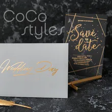 Cocostyles Заказная Золотая фольга блестящая мраморная пригласительная карта с мерцающим лайнером конверт для звездных свадебных приглашений