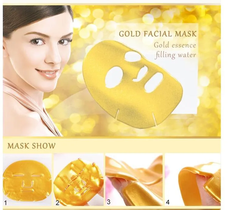 15 шт Золотая маска лист био-коллаген маска для лица увлажняющая маска для лица Золотая пудра лист маска отбеливающая против морщин уход за кожей