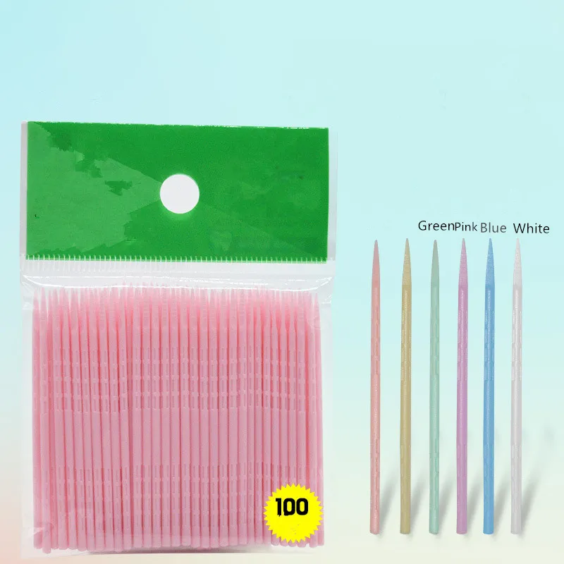 

100pcs/box Double Head Dental Floss Interdental Toothpick Brush Brush Teeth Stick Dental Oral Care Toothpicks Floss Pick