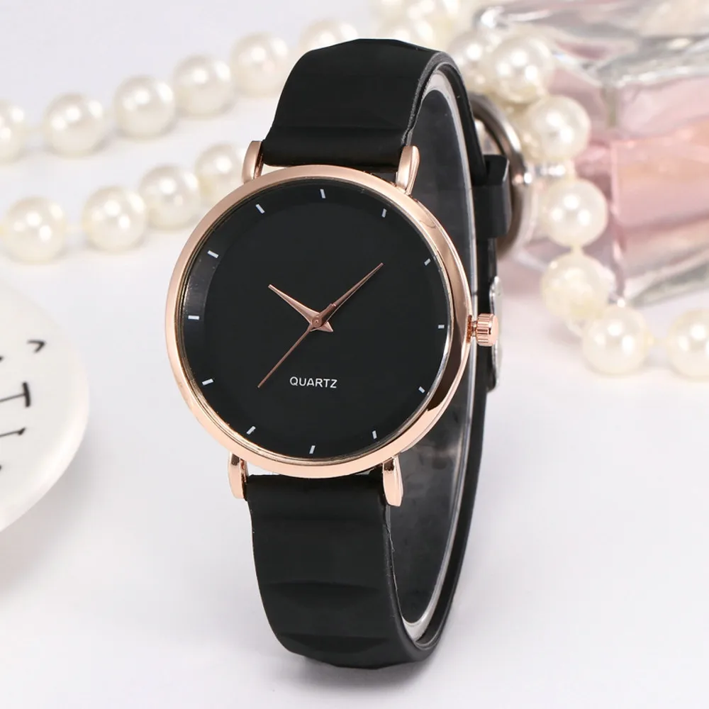 Woman Fashion Casual Silicone Strap Analog Quartz Round Watch women