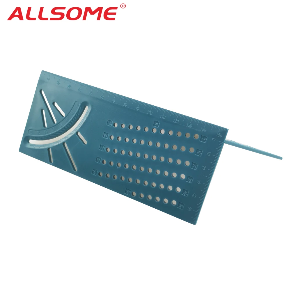 

ALLSOME Woodworking 3D Mitre Angle Measuring Square Size Measure Tool With Gauge & Ruler Tools HT2625+
