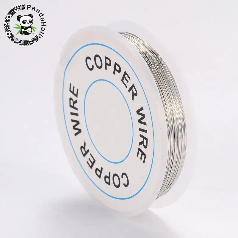 

Copper Jewelry Wire, Silver, 0.4mm; 10m/roll
