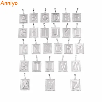 

Anniyo Wholesale Silver Color Letter PENDANT for Men Women English Alphabet Initial Charm Pendants Jewelry Gifts #104006B