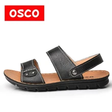 OSCO/Прямая с фабрики; высококачественные мужские пляжные сандалии из натуральной кожи; брендовая мужская повседневная обувь; Вьетнамки; кроссовки;# Y025
