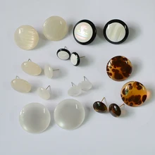 Ограниченная серия сережек Keqiu, оригинальные серьги ручной работы, модные серьги-гвоздики с леопардовым принтом и опалом