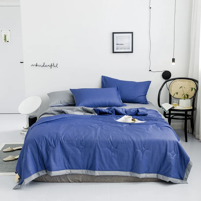 

Washable Cotton Air Condition Solid Summer Waffle Quilt Breathable Bedding Blankets for Adults Bed Covers Summer Air Comforter