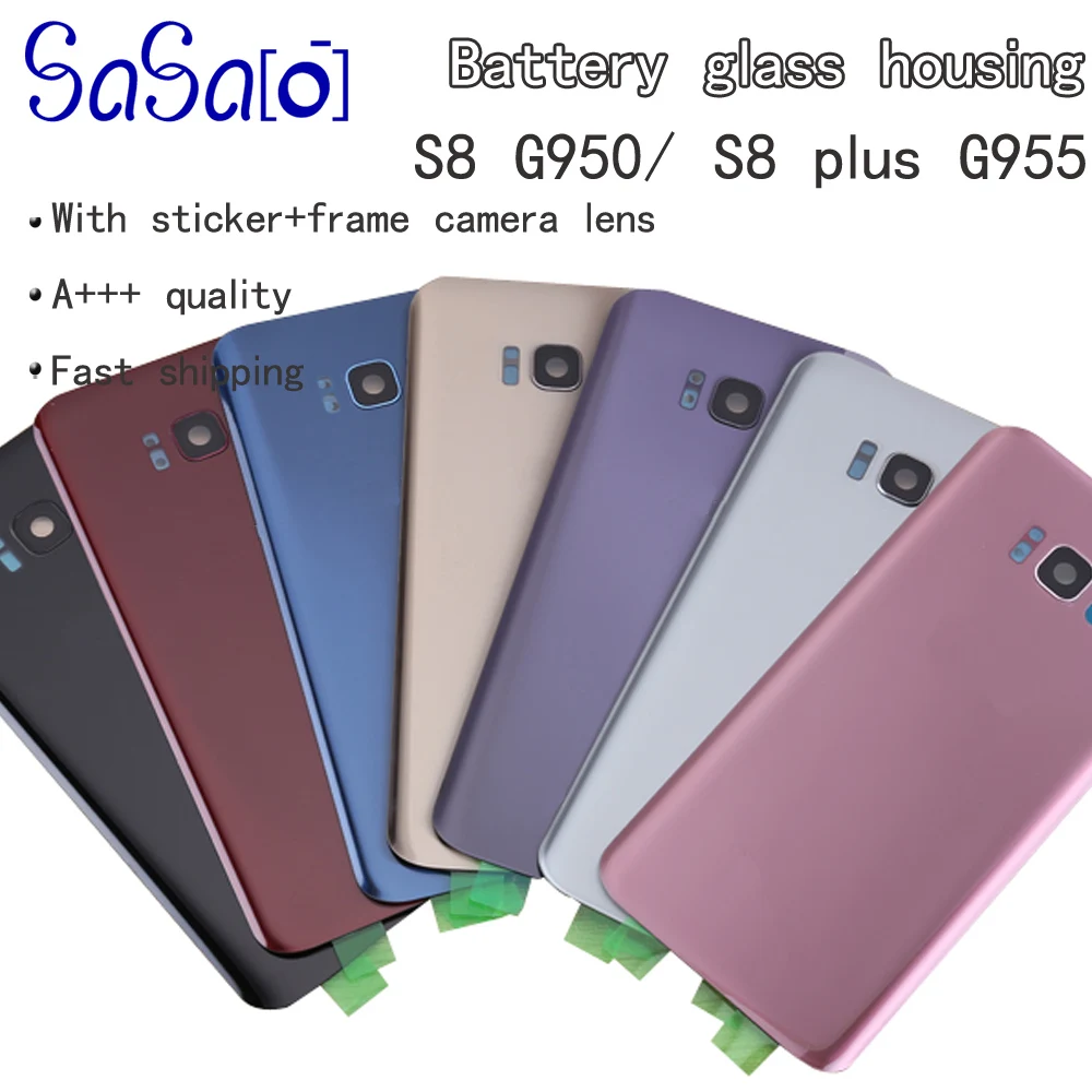 

10pcs Back Glass Replacement For Samsung Galaxy S8 G950F s8+ Plus G955F Battery Back Cover Door Housing Camera Glass Lens