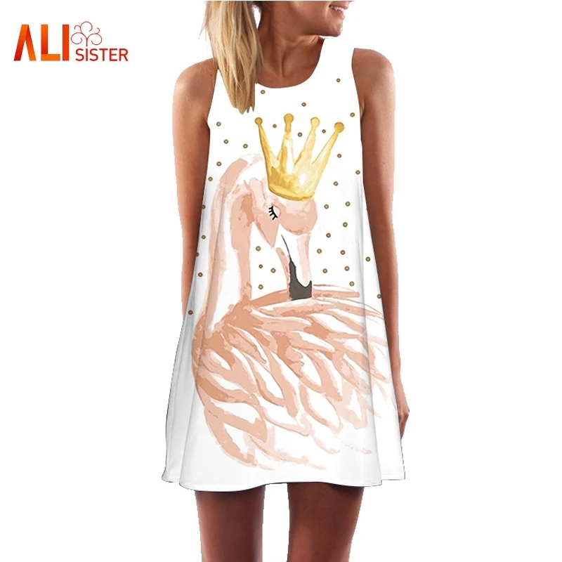 

2019 Summer Midi Dress Flamingo Floral Print Boho Beach Dress Tunic Women Vintage Sexy Party Dress Sundress Vestidos de festa