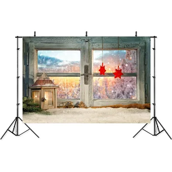 

photography background atmospheric christmas window sill decoration beautiful sunset backdrop Photo background studio
