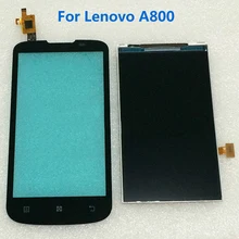 TOP Quality Black Touch Screen Digitizer + LCD Display Screen Panel For Lenovo A800 Phone Replacement Repair Parts