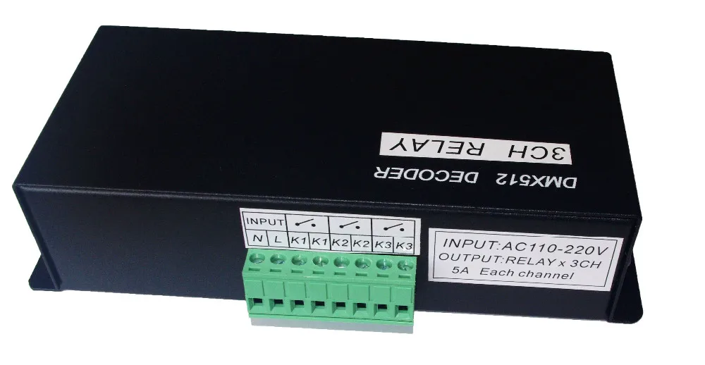 Новинка 2015 лучшие Price1pcs dmx-relay-3 реле канала 5A * 3ch вход ac110v-220v реле * 3ch использовать для светодиодные лампы светодиодные полосы