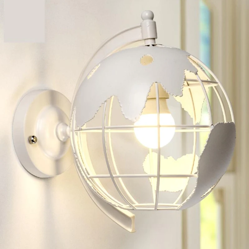

Globe Industrial Restaurant Light Creative Retro Wall Lamp Bedroom Bedside Lamp Bar Staircase Corridor Wall Lantern Wrought Iron