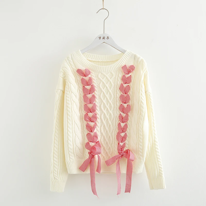 

Pliad bandage Ribbons lace up pullover twisted criss-cross weaters 2019 autumn winter